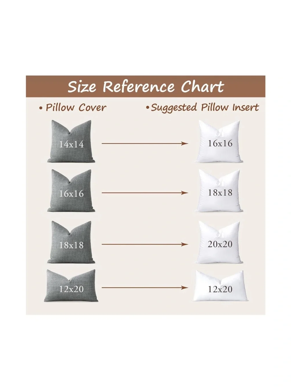 Synthetic Down Pillow Insets SQUARE 18x18” WHITE (Pack of 2)